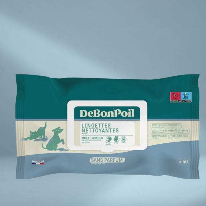 Lingettes pour chat et chien sans parfum