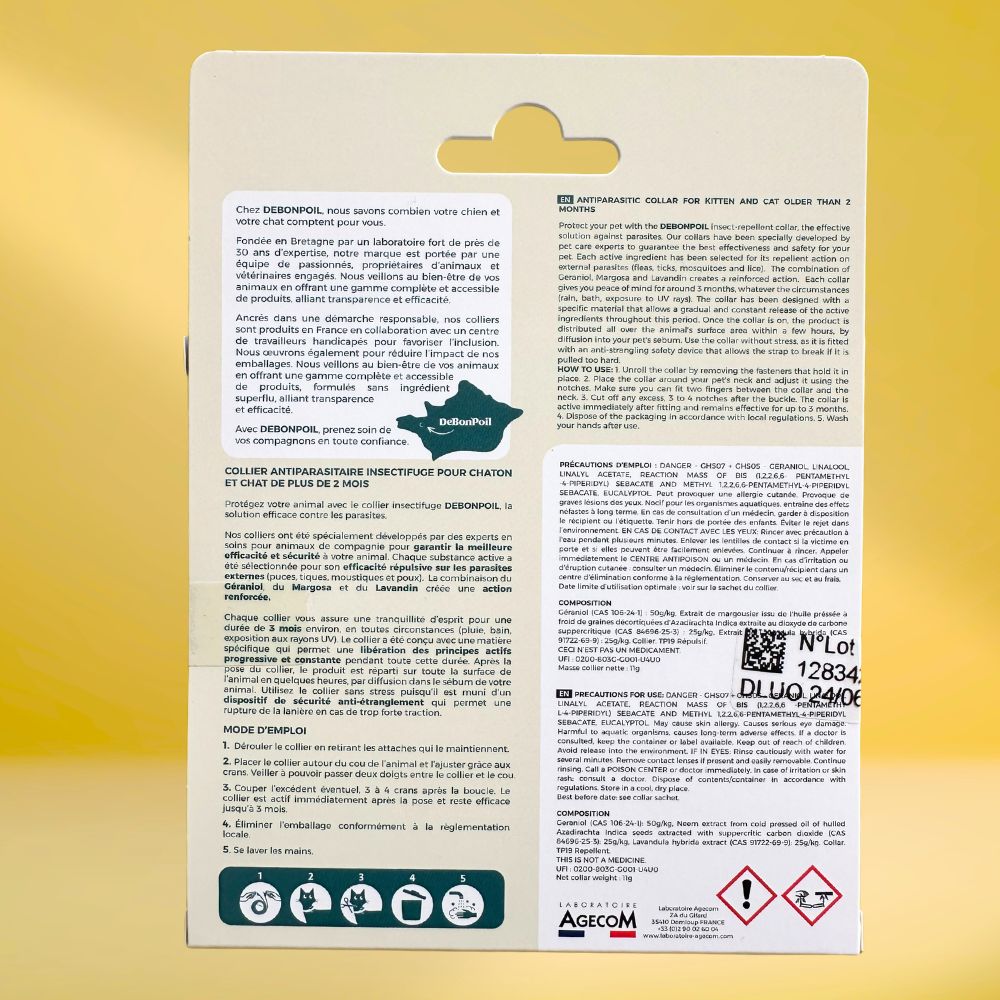 Collier phosphorescent antiparasitaire chaton & chat dès 2 mois