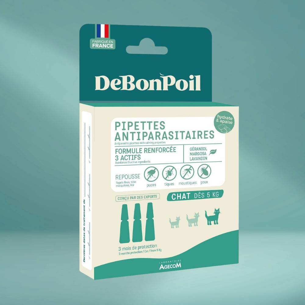 3 pipettes antipuces pour chat à partir de 2 mois
