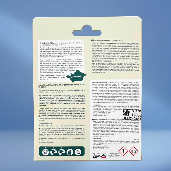 collier antiparasitaire noir chiot & petit chien (à partir de 2kg)