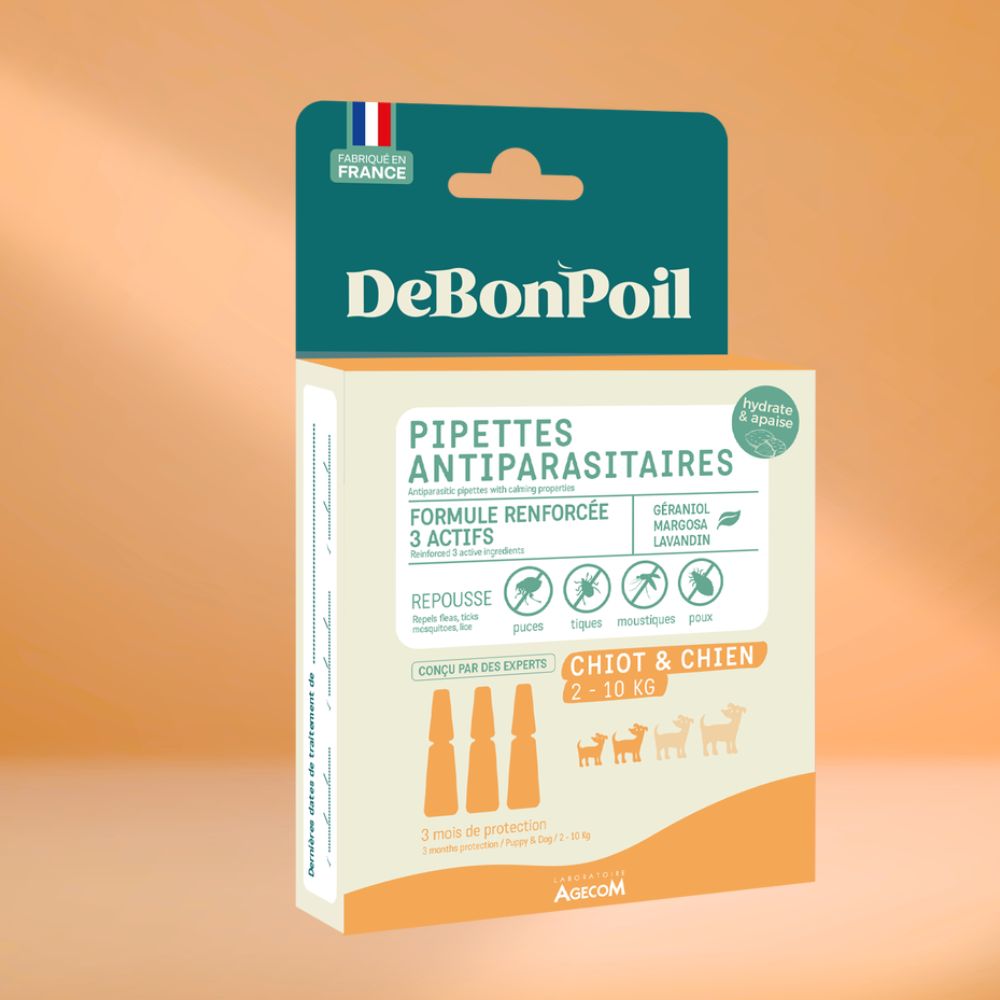 Pipettes antipuces pour chiot & chien – Protection mensuelle naturelle