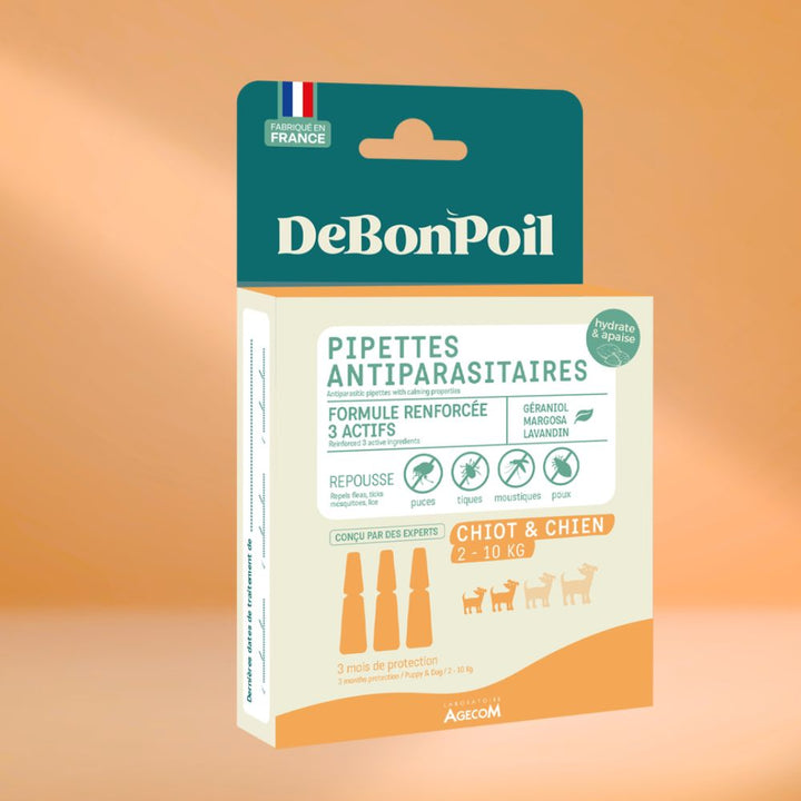 Pipettes antipuces pour chiot & chien – Protection mensuelle naturelle