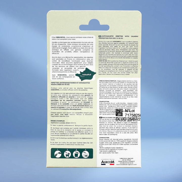 Pipettes antipuces pour chiot & chien – Protection mensuelle naturelle