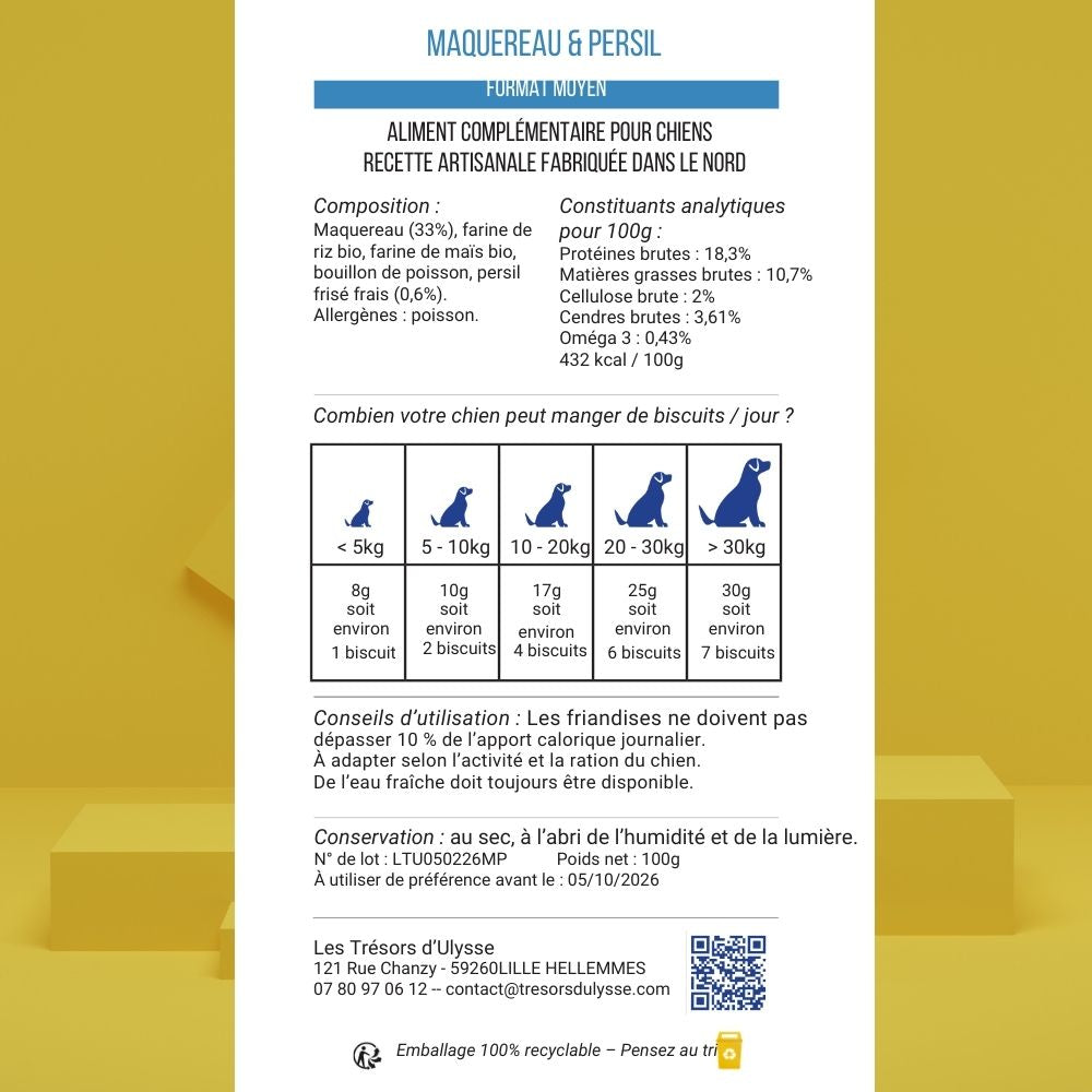 Gâteaux pour chien - Recette naturelle  et gourmande au maquereau