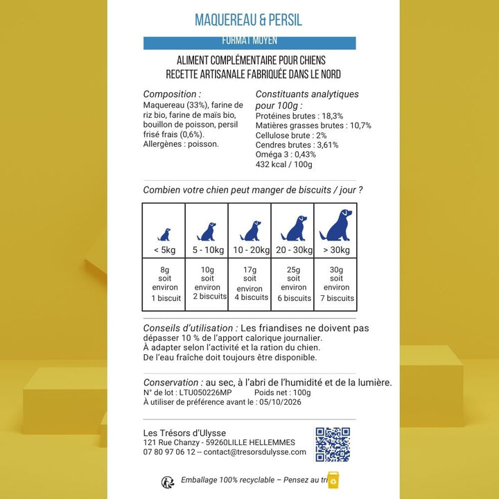 Gâteaux pour chien - Recette naturelle  et gourmande au maquereau