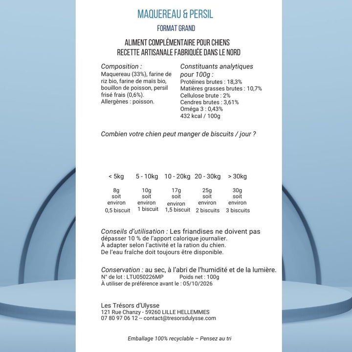 Gâteaux pour chien - Recette naturelle  et gourmande au maquereau