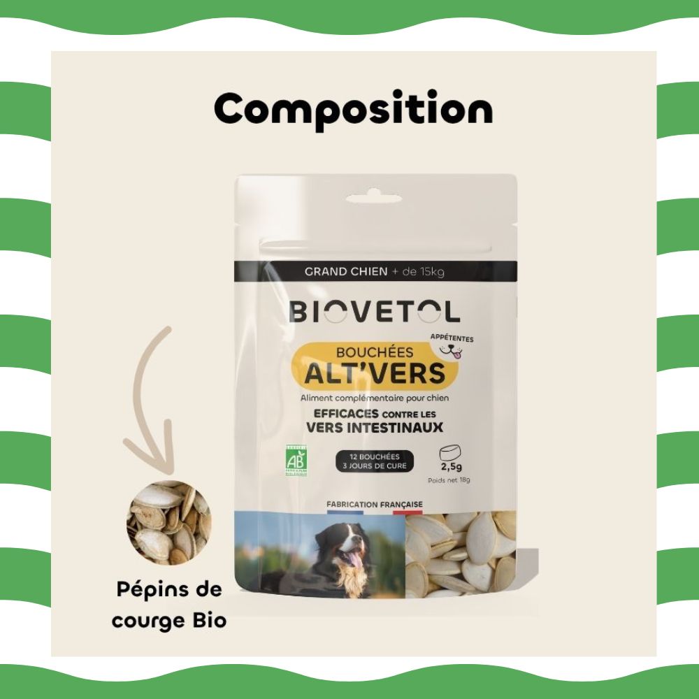 bouchée vermifuge en doypack Alt'vers  de biovétol